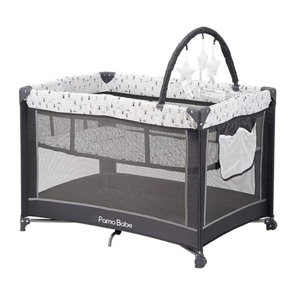 Babe Portable Playard,Sturdy Play Yard with Padded Mat and Toy bar - Picture 7 of 7